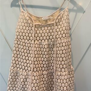 Cream Textured Sleeveless Top Baby Doll